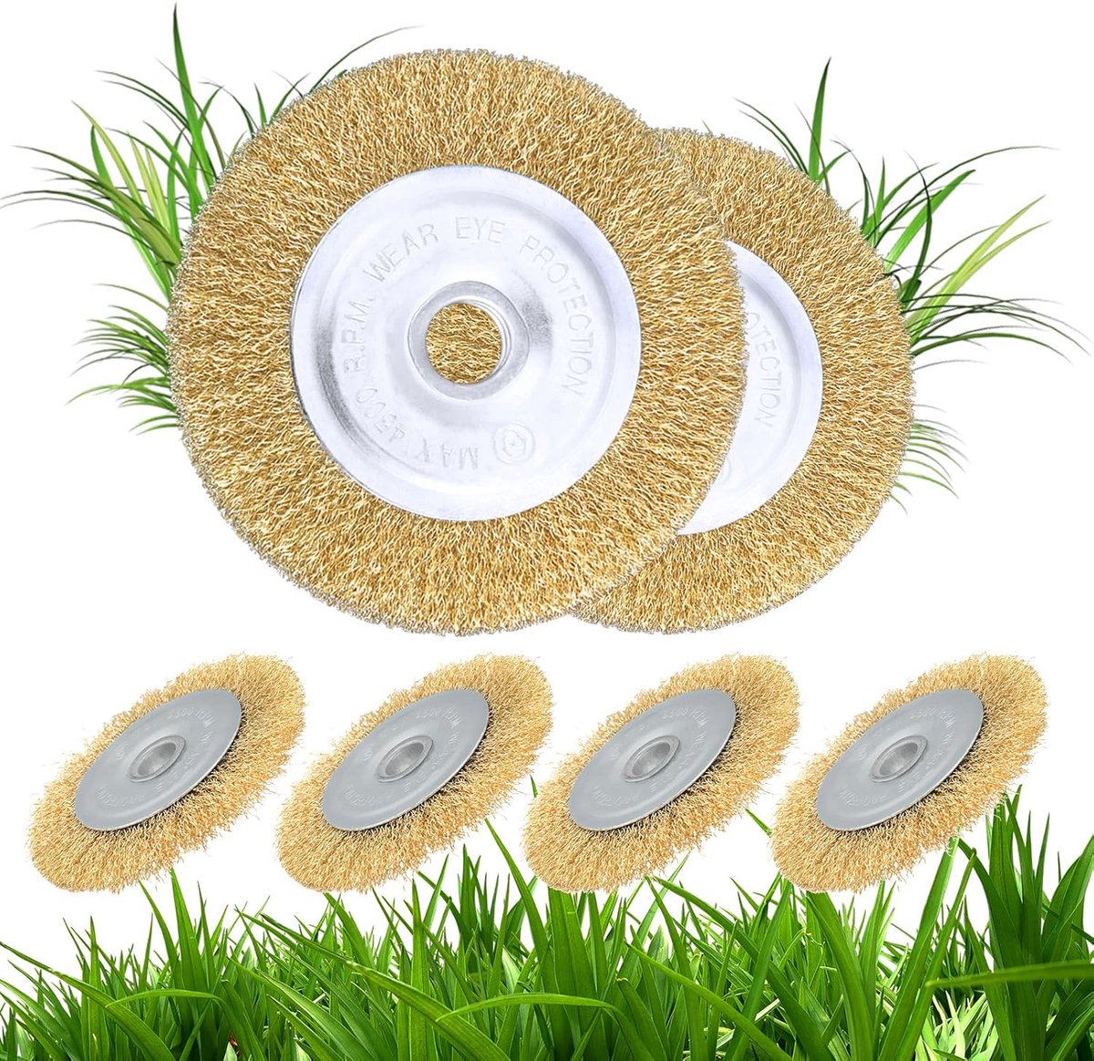 6-delige set, draadborstel, compatibel met G-loria multibrush, Ø 11,5 cm, Weedbrush accessoires, staaldraad voegenborstel voor vloerreiniging, mos, vuil en onkruid in voegen