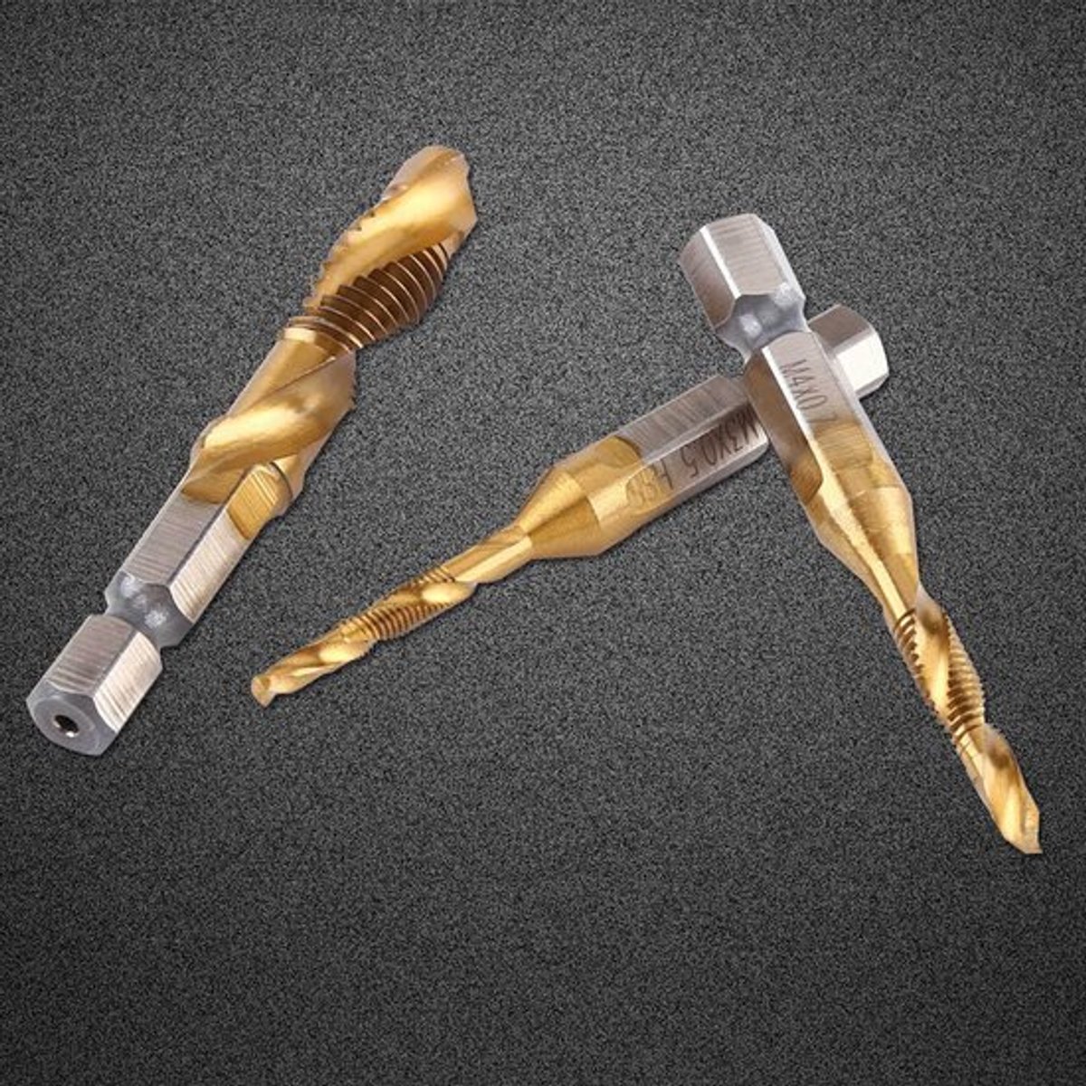 SPHProducts - 6pcs 1/4" Hex Metrische Boor Tap Bit Set - Gecoate
