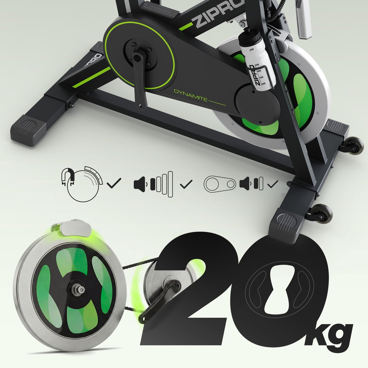 Zipro Dynamite Hometrainer Magnetische Fiets, - afbeelding 2