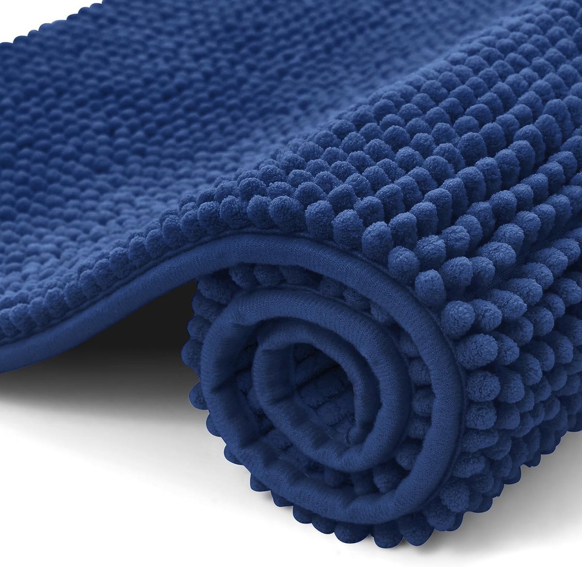 Chenille Badmat, antislip, zacht, absorberend, wasbaar, 50 x 80 cm, marineblauw