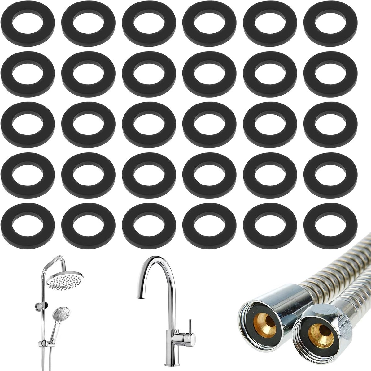 O-ringen afdichtringen, platte afdichtingen afdichting 1/2 inch rubber platte sluitring slang sluitringen reparatie afdichting voor waterkraan slang douchekop sanitair