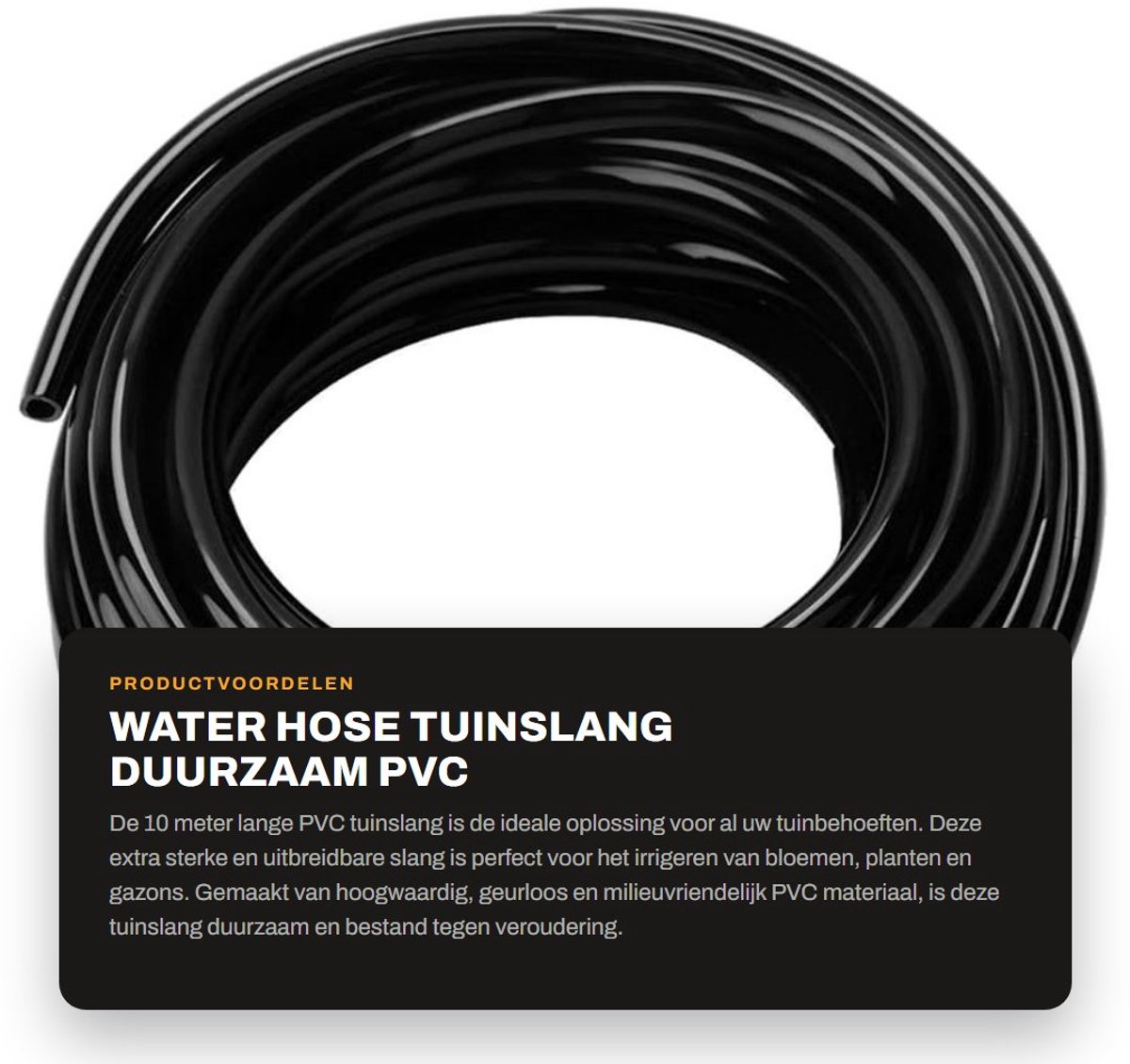 Dailygoods- Waterhose 10 meter - PVC Tuinslang - Antilekkage - Tuinslanghouder - Tuinslang Koppelingen - Verstelbare Diameter 8/11 mm