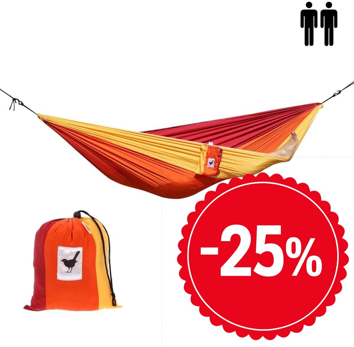 Bol.com MoreThanHip - XXL 2 persoons (reis)hangmat Sunset - 290 x 210 cm aanbieding