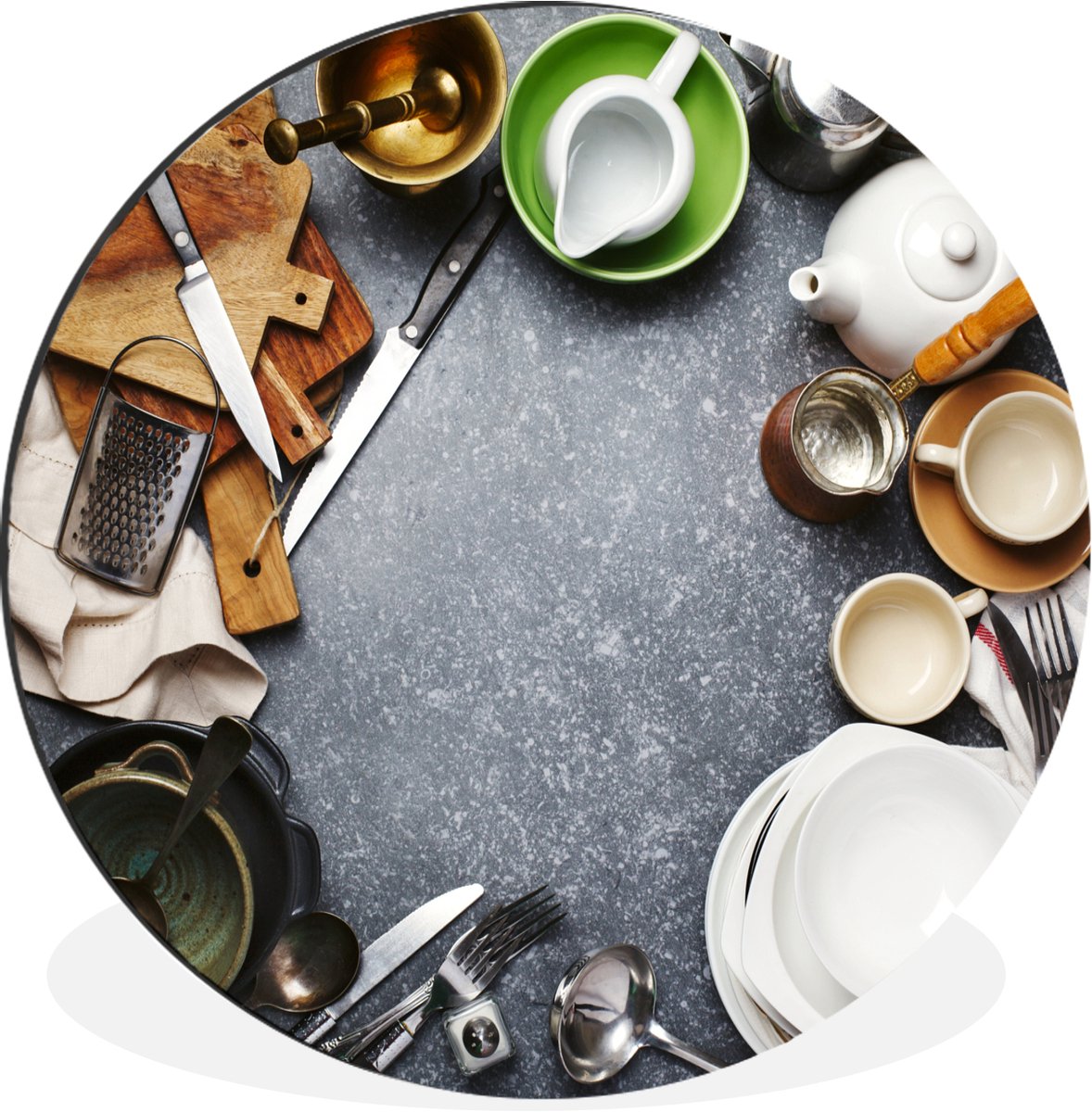 WallCircle - Wandcirkel - Muurcirkel - Kookgerei - Keuken - Bestek - Aluminium - Dibond -