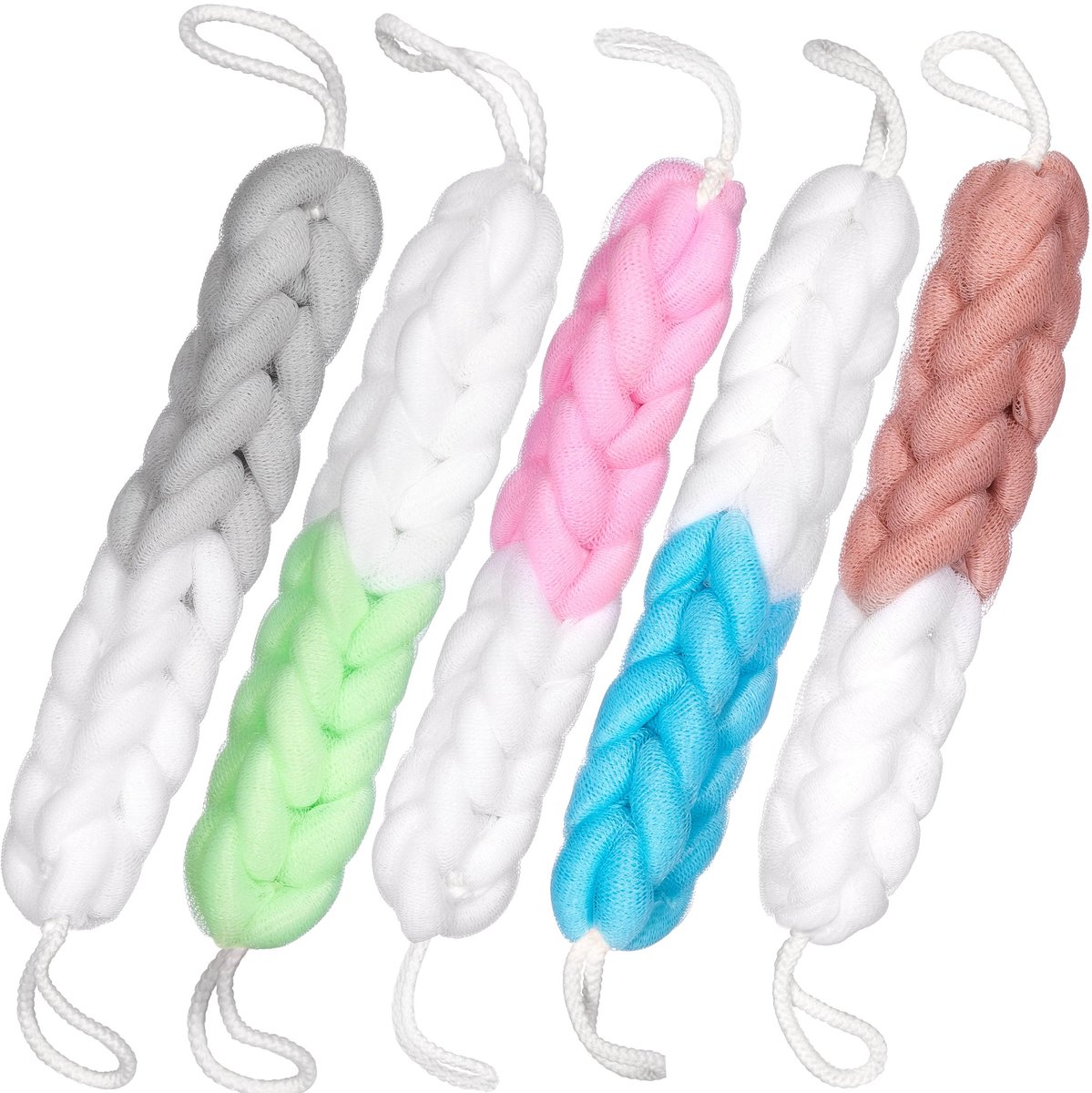 Badspons Douche Spons - Rug Scrubber met Handlussen - Scrubspons voor de Rug - Hygiënisch & Duurzaam - 80 g Rug Scrubber Scrubspons met Geschenkverpakking