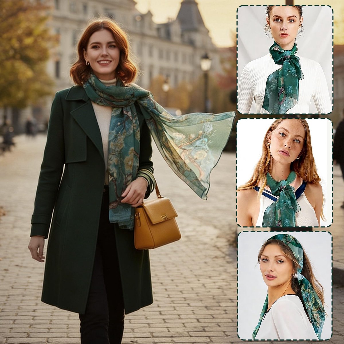 Dames, Chiffon Sjaal Dames, Modieuze Elegante Sjaal, Chiffon-S-jaal Dames Stola-Sjaal Doek, Dames Zijden Sjaal voor Zomer Herfst Winter Het Hele Jaar Door Sjaals & Doeken, 160 * 50cm