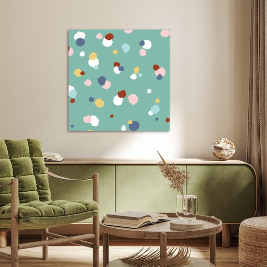 Poster 75x75 cm - Design - Stippen - Kinderen - Posters - Kamer decoratie - Wanddecoratie woonkamer - Muurdecoratie slaapkamer