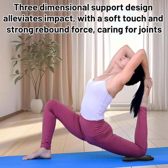 Kniekussens 2 stuks - Dikke 20mm ergonomische kniemat - Zwart PU schuim - Comfort kussen voor knieën, ellebogen en hoofd - Ideaal voor yoga, pilates, tuinieren en badtijd — afbeelding 4