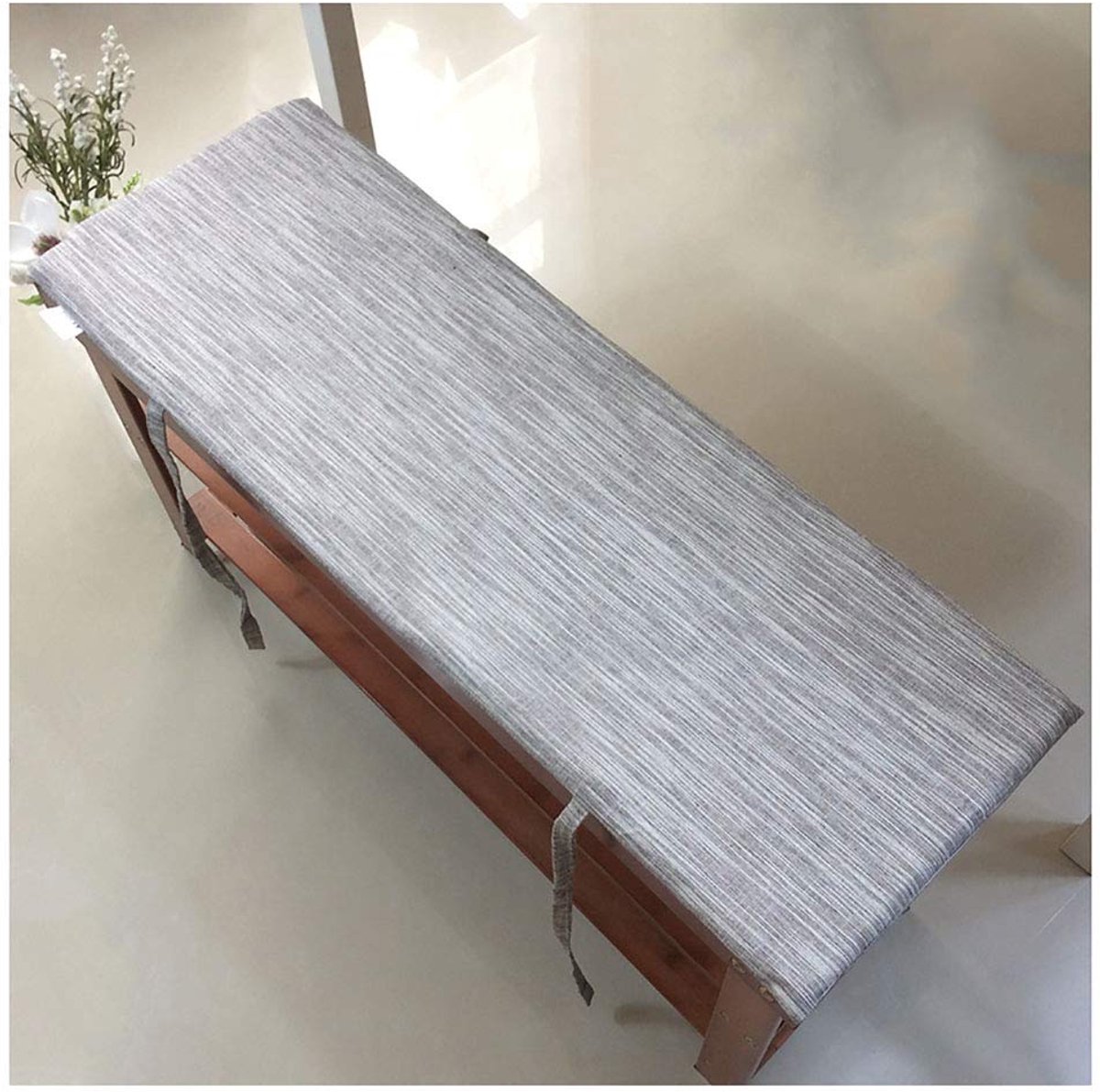 Bankkussen zitkussen, effen kleur moderne rechthoek 2/4 cm dik antislip zacht bankkussen geschikt voor binnenterras terras rechthoekig bankkussen meerdere maten - lichtbruin 120 × 30 × 4 cm (47 ×
