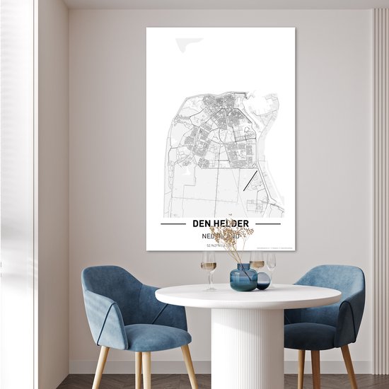 Affiche Plan de la ville Den Helder - 80x120 cm