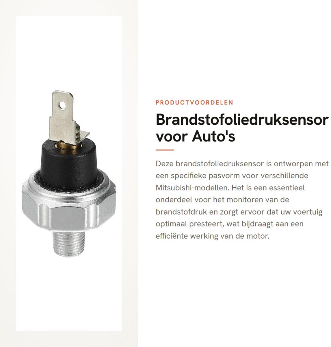 Dailygoods- Brandstofoliedruksensor Metaal - Voertuigspecifieke Pasvorm - Compatibel met Mitsubishi - No.1258A002 - Geschikt voor meerdere modellen - Betrouwbare werking - Oliedruksensor