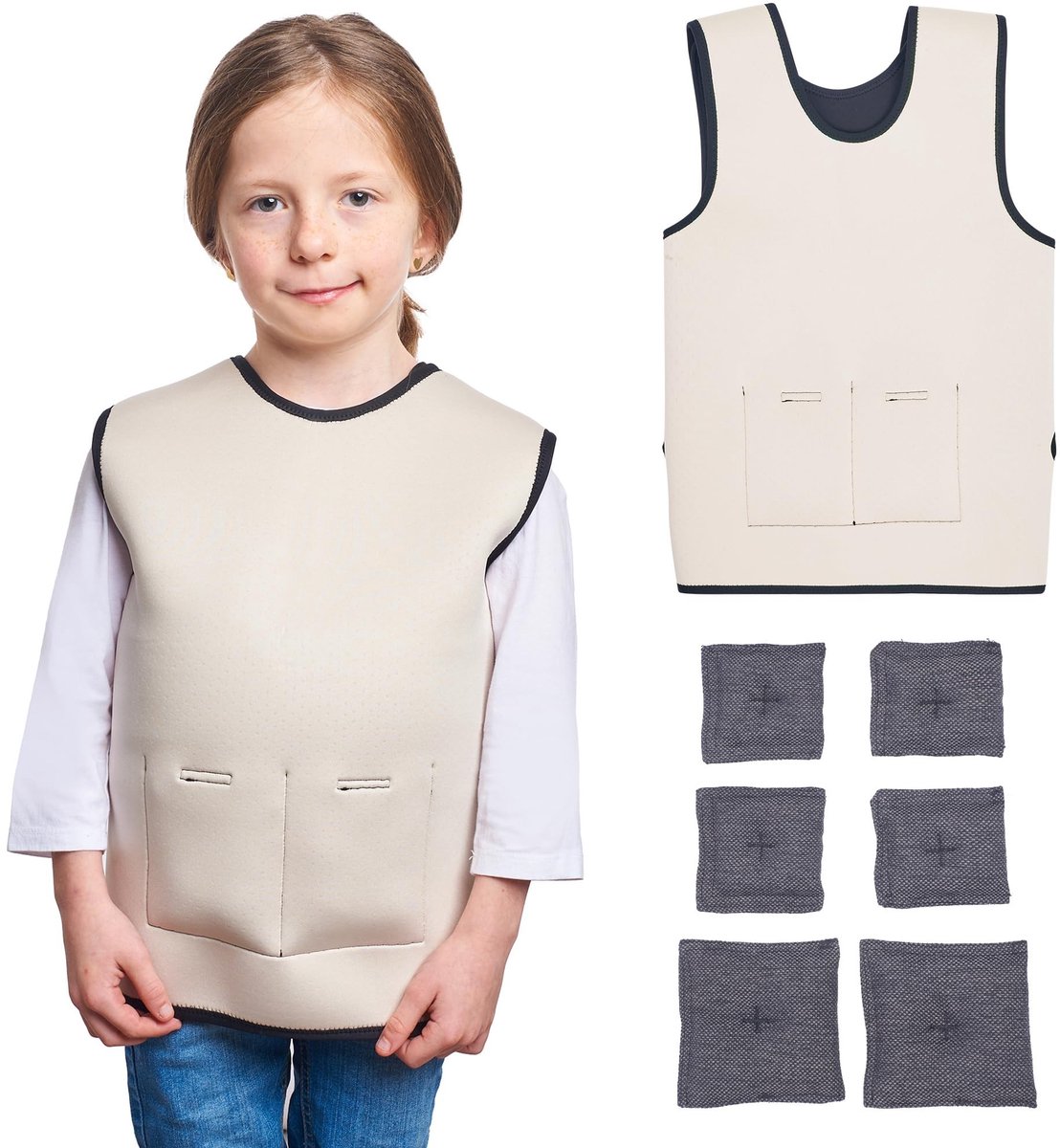 Dailygoods- Gewichtsvest Verstelbaar - Diepe Drukvest - ADHD-hulpmiddel - Sensorische Kleding - Compressievest - Geschikt voor Kinderen - Sensorisch Vest