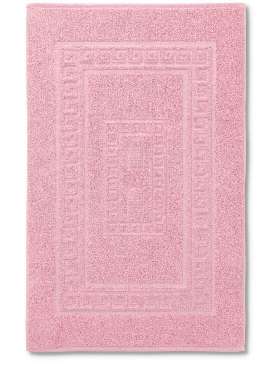 Torino Badkamermat, 60 x 120 cm, absorberend, van katoen, badkamermat zonder slipweerstand, roze