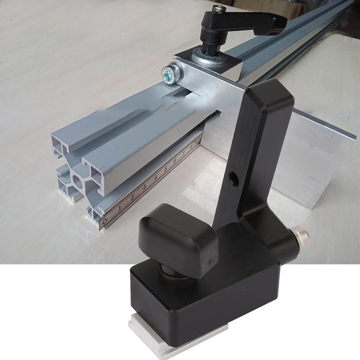 Dailygoods- T-sleuf Verstek - Houtwerk T-sleufverstek - Verstekrail - Glijdende Begrenzing - Bakelieten Materiaal - Snelle Handgreep - Houtbewerkingsaccessoire