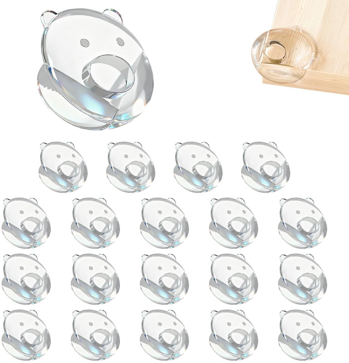 Dailygoods - Hoekbeschermers, tafelhoekbeschermers voor baby's - 20 stuks doorzichtige meubelhoekbeschermers, babybestendige kinderveiligheid, anti-botsingskussens met dik materiaal en sterke hechting