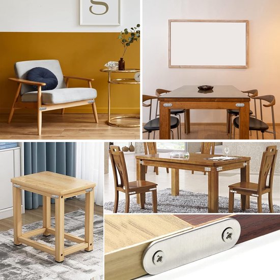 30 stuks, 3 verschillende maten, zeer sterke voegenreparatieplaat, platte plaathouder, metalen connector met 60 schroeven, gebruikt voor lademeubels — afbeelding 4