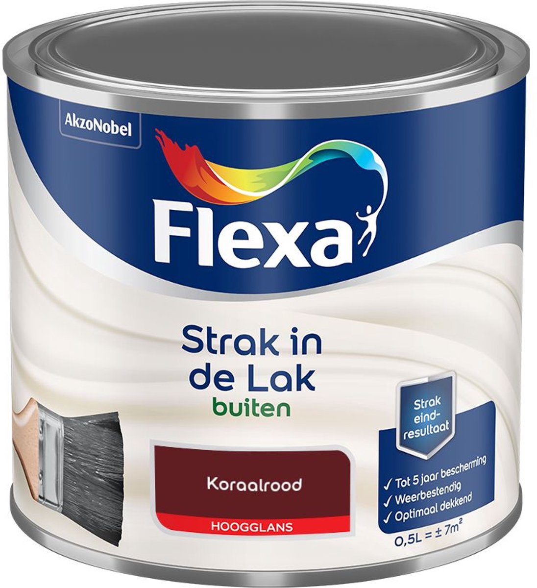 Flexa - Strak In De Lak Buitenlak Hoogglans - Koraalrood - Mengverf - 500 Ml