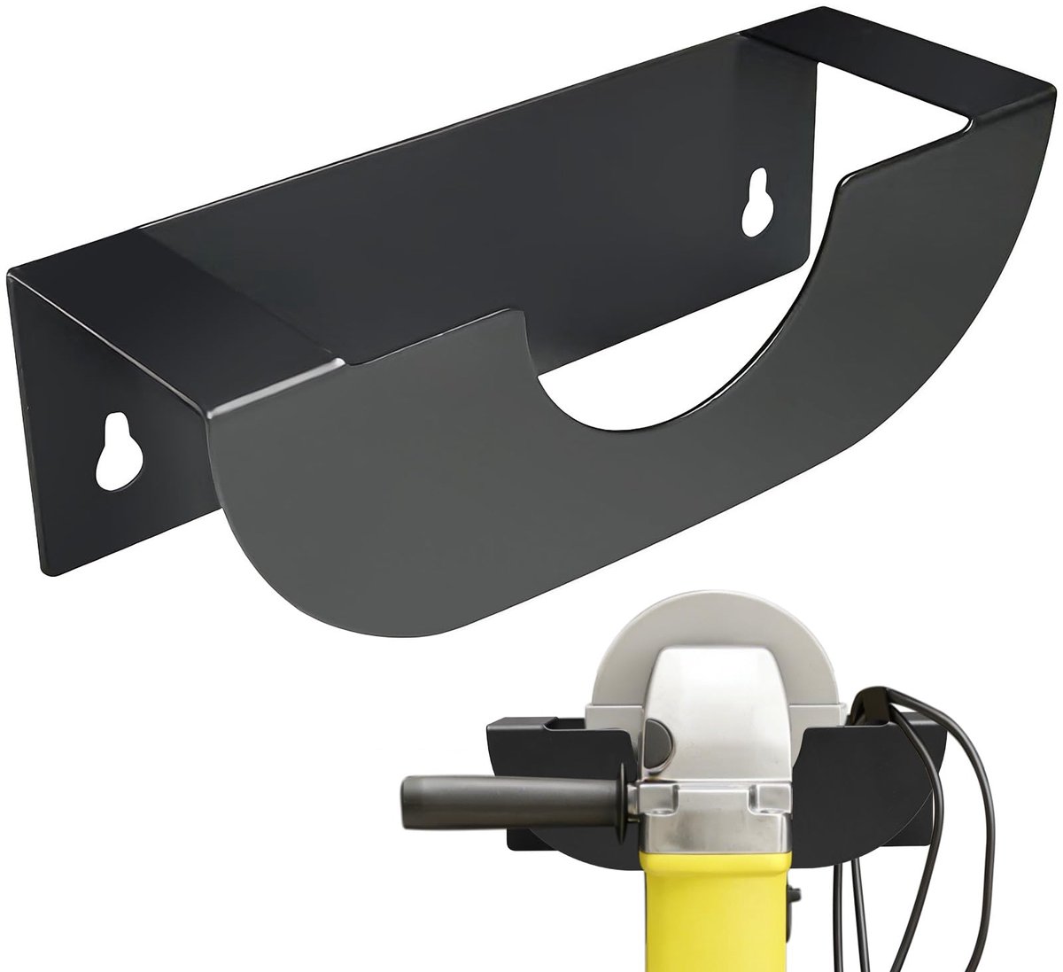 Wandhouder voor haakse slijpers van 115 mm en 125 mm - Universele flexibele wandhouder, metalen gereedschapshouder, werkplaatsorganisatiesysteem voor haakse slijpers en polijstmachines