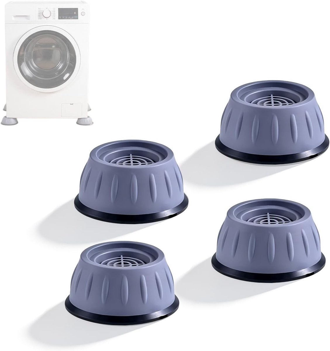 Anti-vibratievoeten voor wasmachines - Universele voetpads, trillingsdemper en antislipmat voor stabiliteit en geluidsreductie