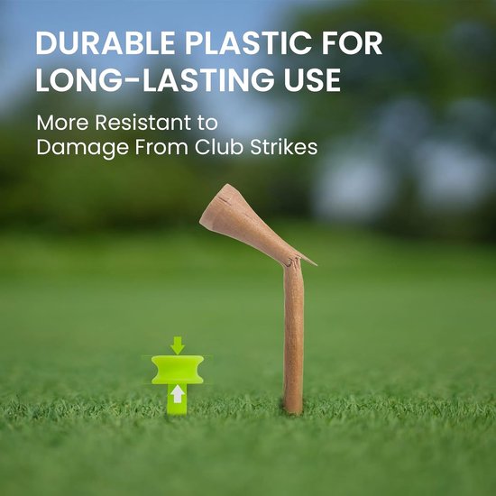 Plastic Golf Tees 1 Inch Kort - Castle Tees voor Constante Hoogte - Duurzame Kleine Golftees voor Par 3 en Iron Shots, 100 Stuks — afbeelding 2