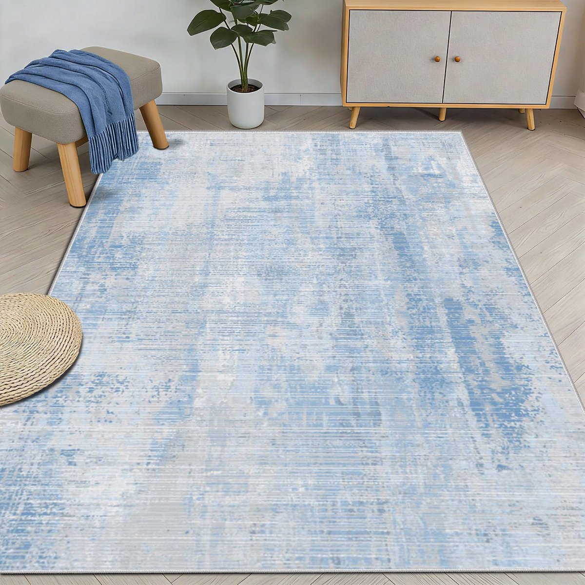 Vloerkleed 120x160cm,Modern Abstract Tapijt,Zacht Kortpolig Kleed voor Woonkamer,Antislip Design Mat,Rustgevend Interieur voor Slaapkamer