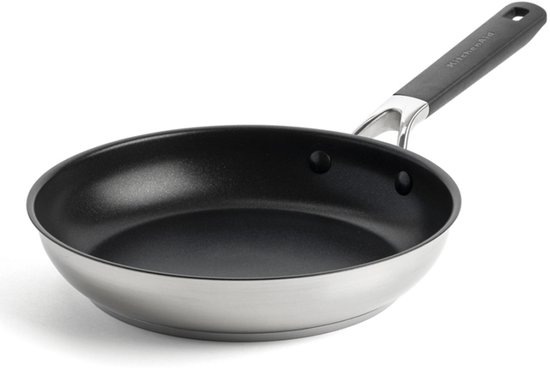 KitchenAid Classic Stainless Steel koekenpan ø28cm - RVS - inductie - anti-aanbak
