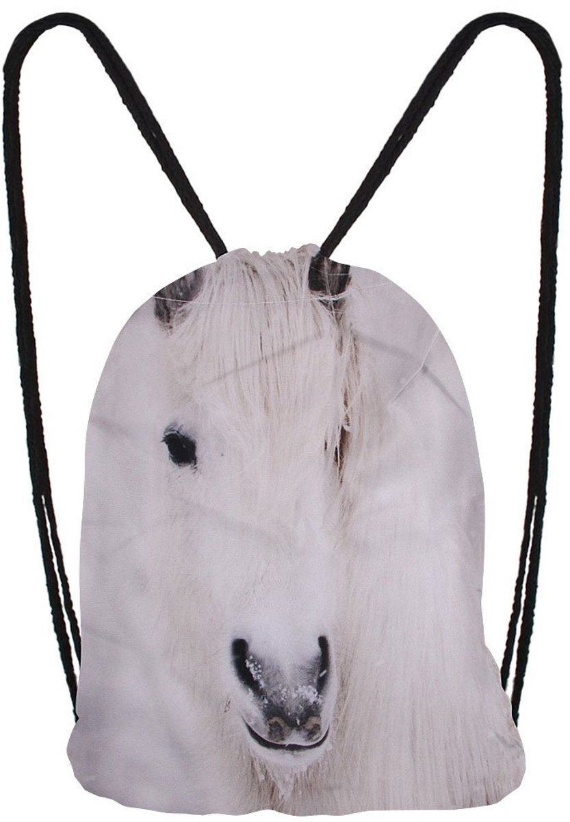 Sporttas rugzak tas gymzak hipster mode sporttas boodschappentas wit paard cadeau voor Kerstmis