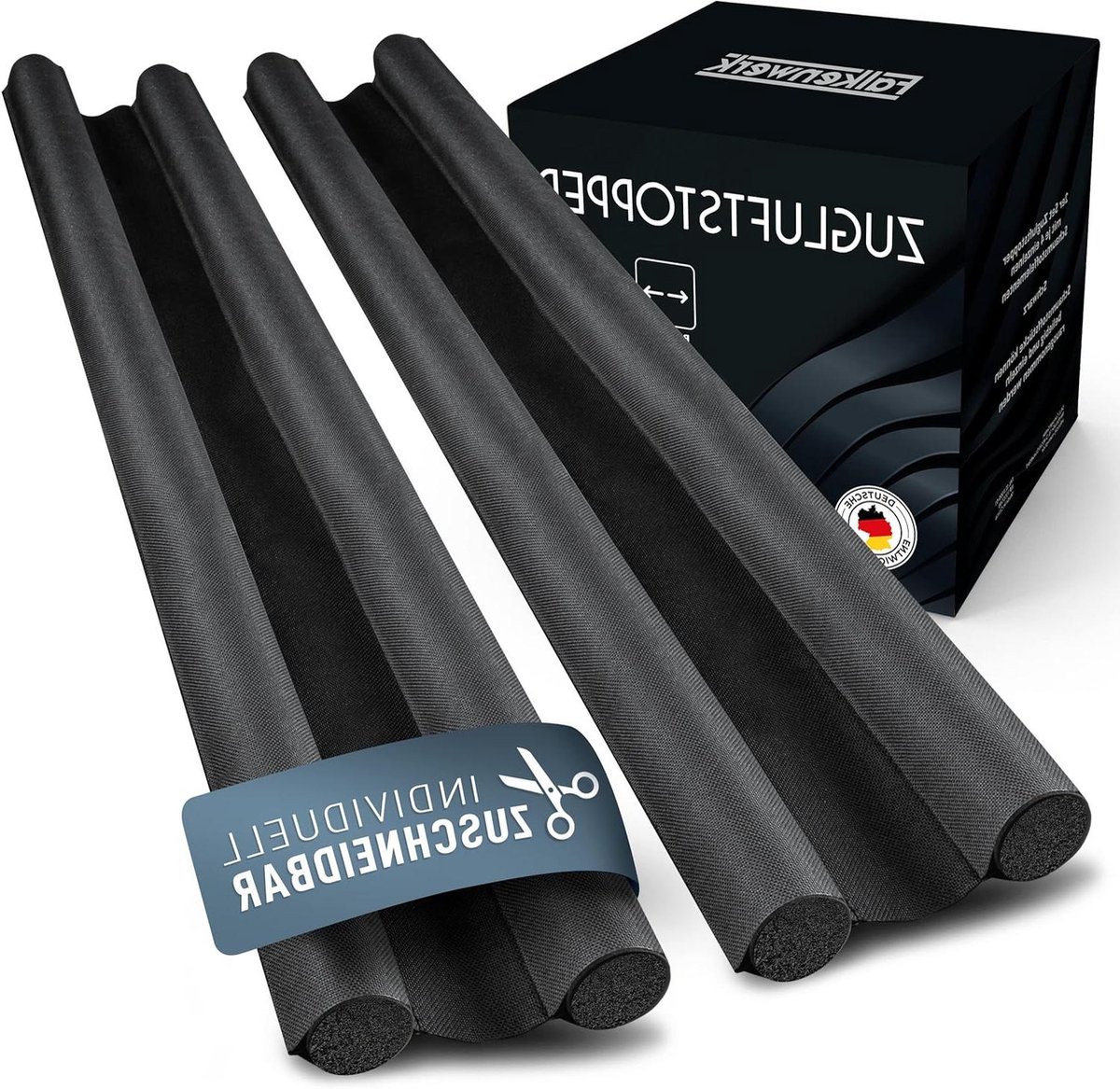Tochtstopper Deur - Deurafdichting Set - Energie Besparen - Op Maat Te Snijden - 90 cm - Zwart