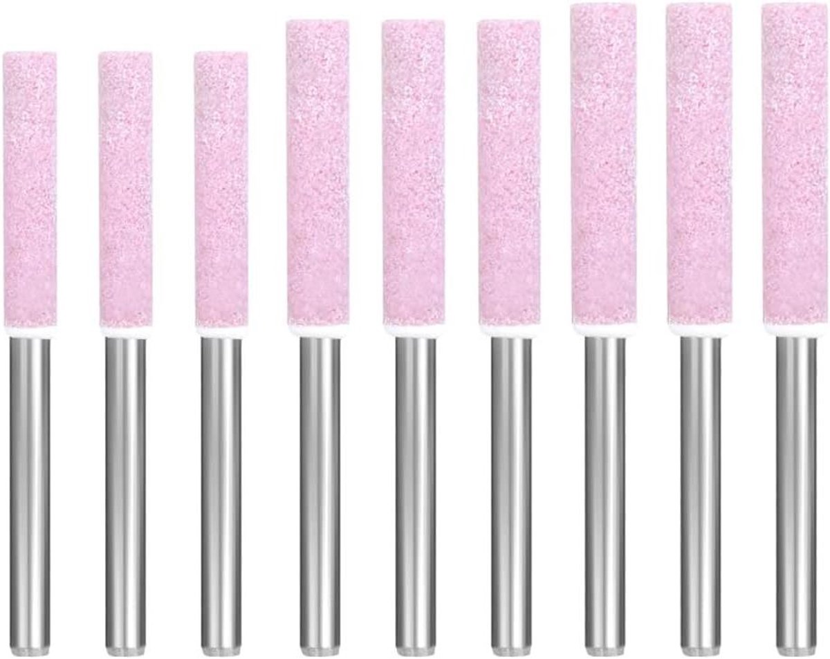 Kettingzaag slijpers - Slijpstenen set - Zaagblad onderhoud - Hoge hardheid steen - 9 stuks 4-5.5mm - Lila
