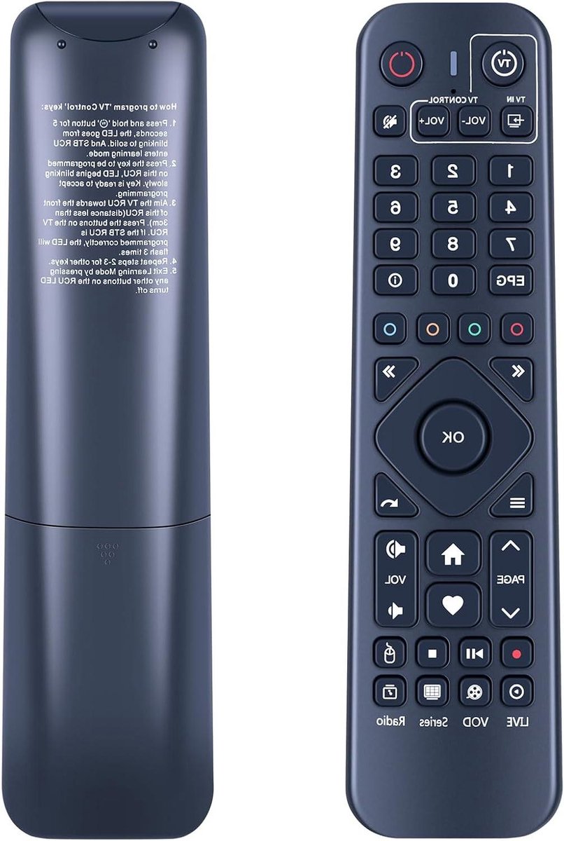 Vervangende Afstandsbediening - Universele Bediening - TV Bediening - Directe Werking - 6 Meter Bereik - Zwart