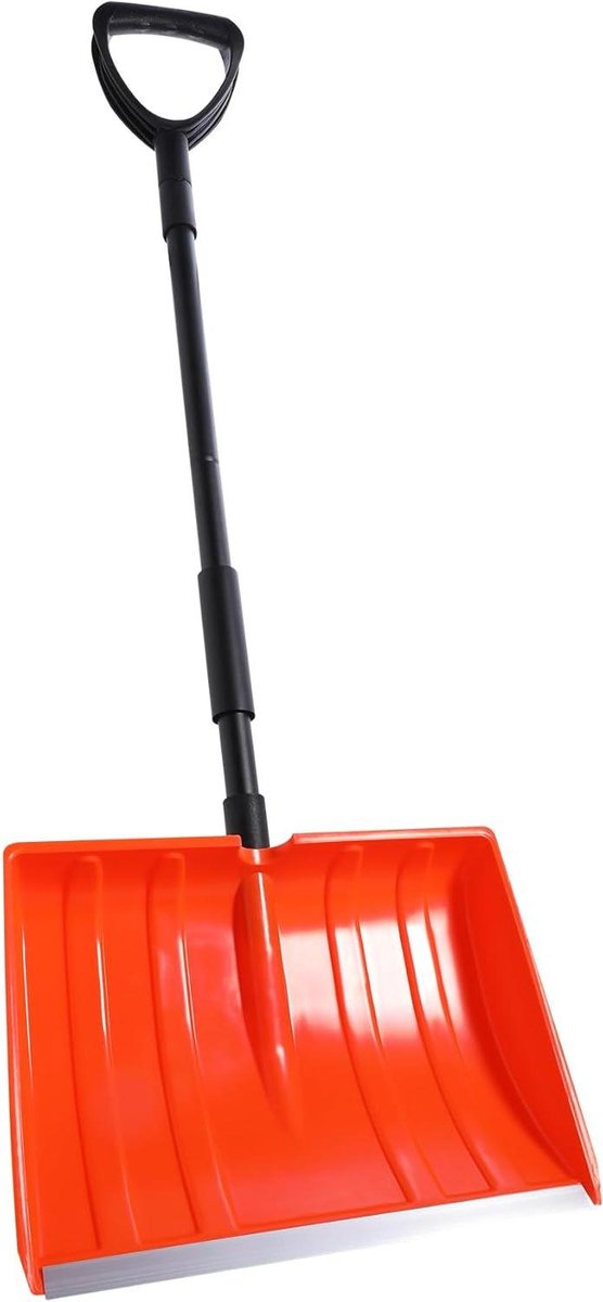 Sneeuwschuiver Aluminium - Sneeuwruimer Oprijlaan - Snel Sneeuw Ruimen - Ergonomische D-Grip - 122 cm Lang - Oranje