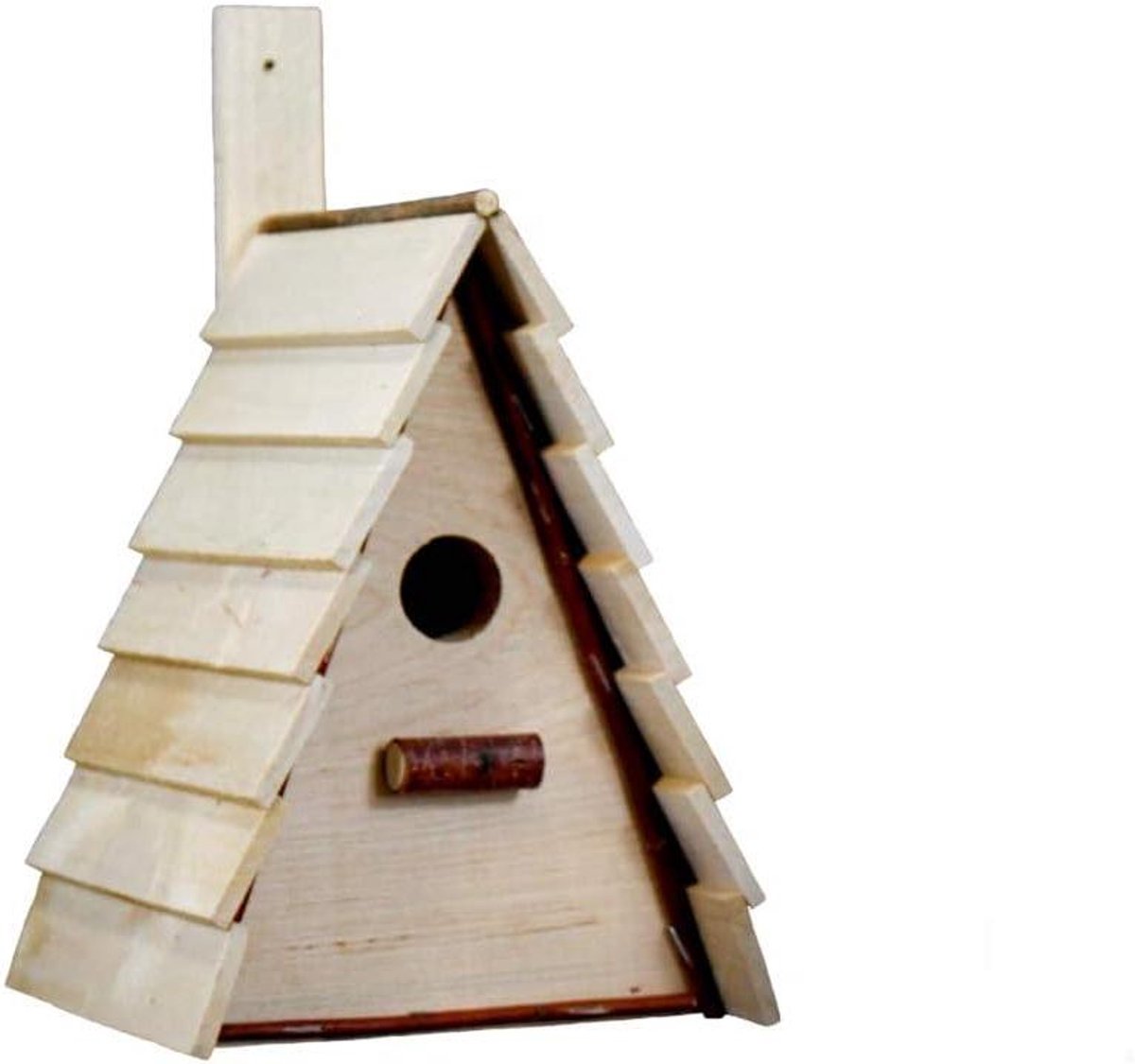 Vogelhuisje Hout - Nestkast Grenen - Vogels Huisvesten - Handgemaakt Natuurproduct - 16 x 16 x 30 cm - Natuurlijk Hout