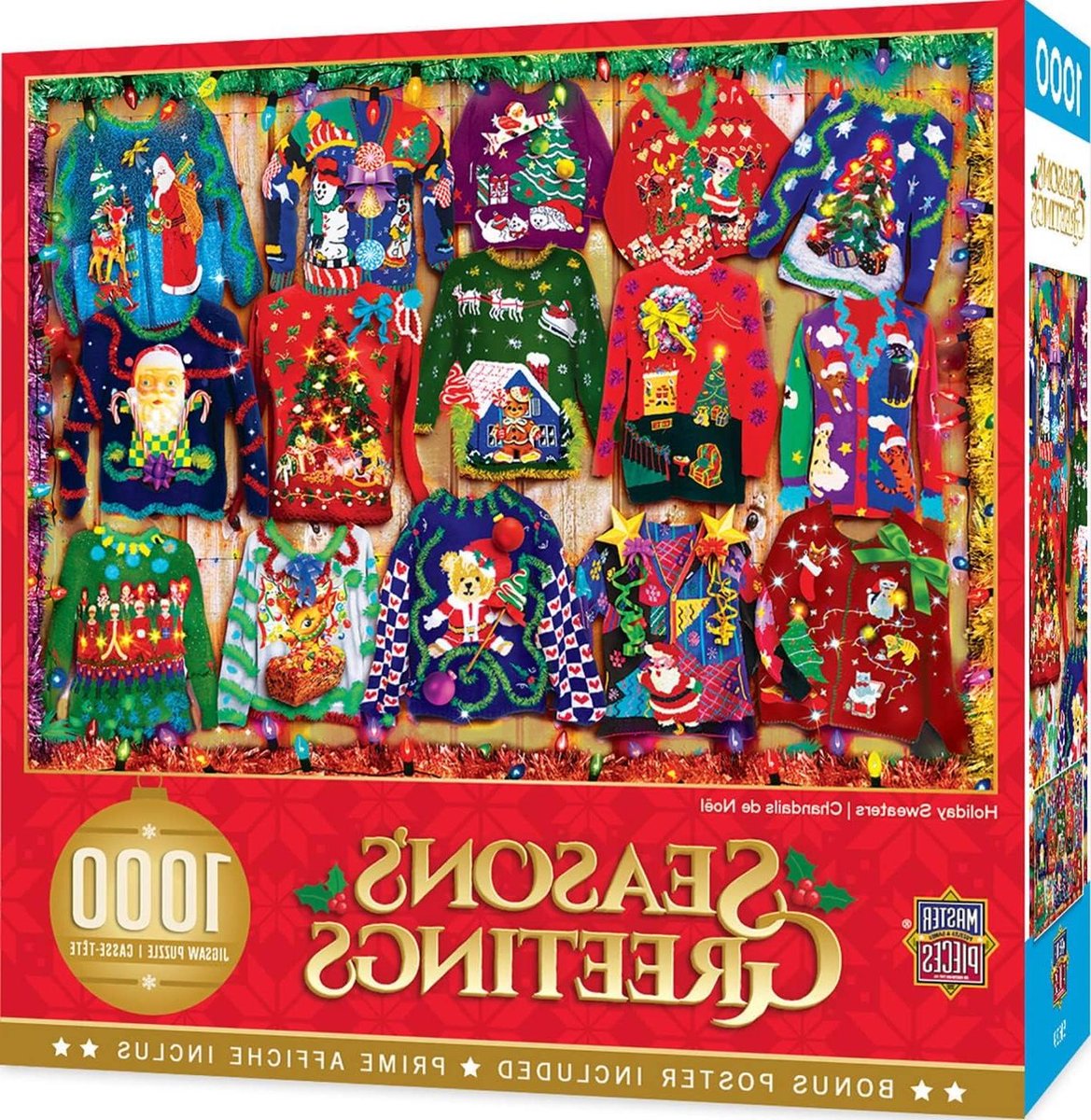 Kerstpuzzel - Legpuzzel Puzzelspel - Ontspannen avond - Willekeurig gesneden stukjes - 489 x 689 cm - Multicolor
