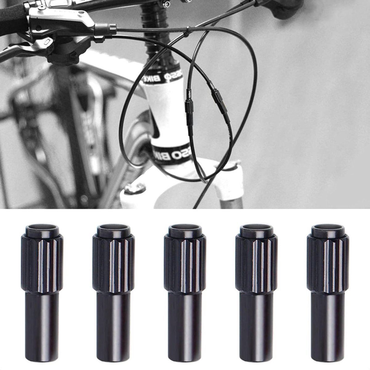 Fietskabelregelaars - Kabelspanners Fiets - Versnellingen Afstellen - CNC Aluminiumlegering - 50 mm Lengte - Zwart