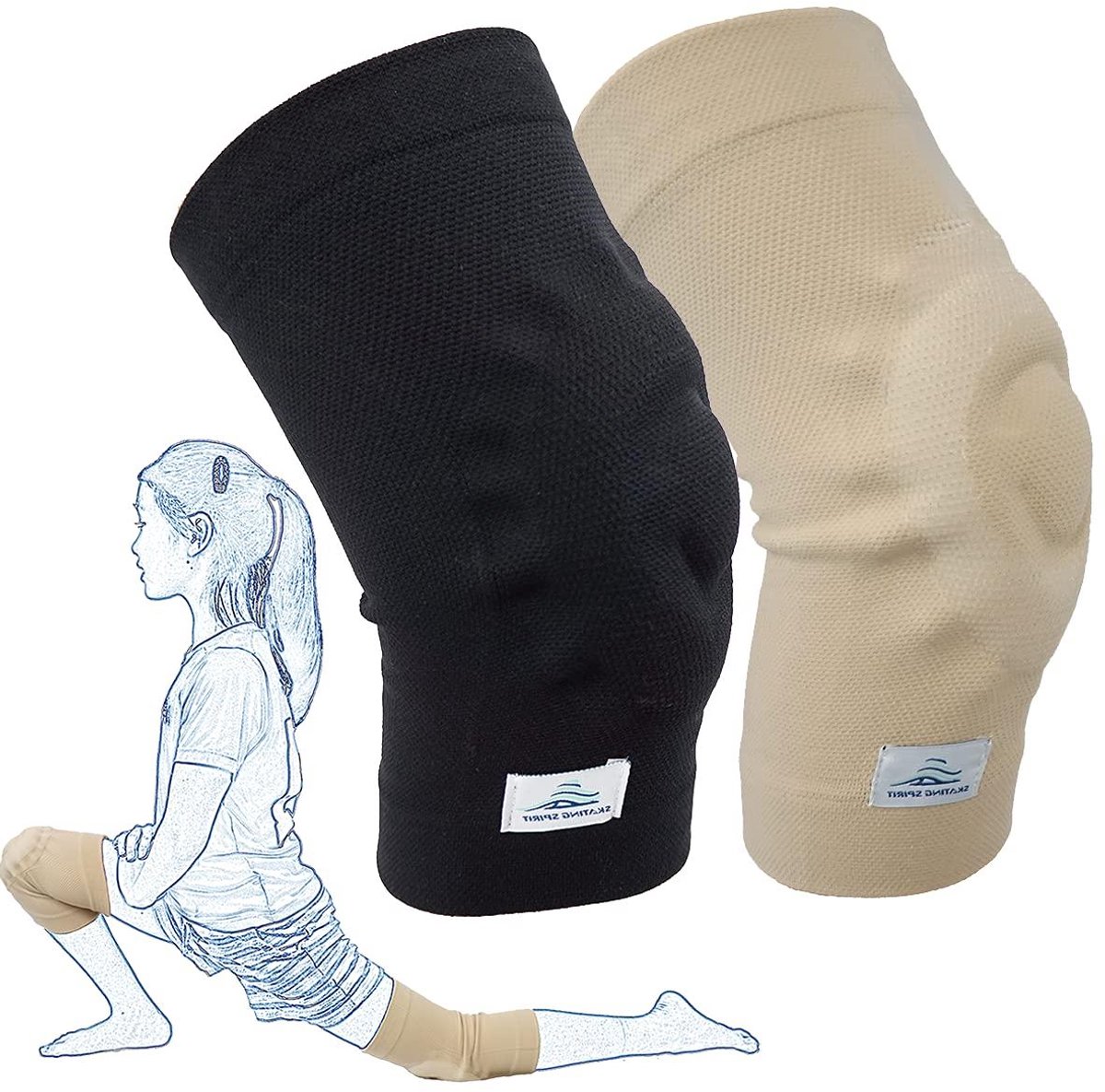 Gel Kniebeschermers - Kniekussen Sport - Dansen en Sporten - Ergonomisch Ontwerp - Medium - Zwart