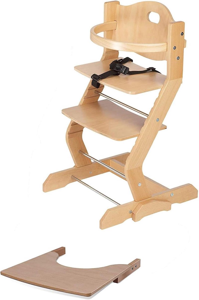 Hoge stoel met beugel - Kinderstoel meegroeistoel - Aan tafel zitten - Kantelbestendig ontwerp