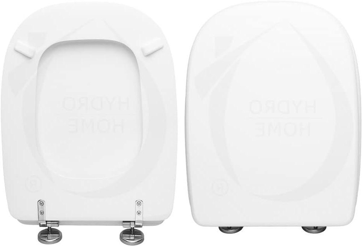 WC-bril Hout - Toiletbril Polyesterhars - Badkamer Vernieuwen - Verstelbare Scharnieren - Rechthoekig - Wit