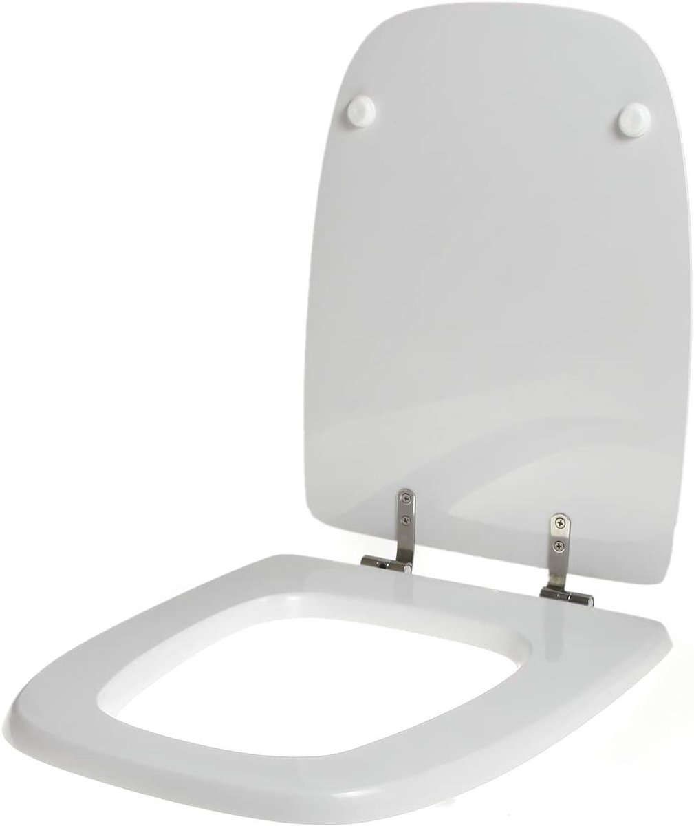 Toiletbril Polyester - Toiletdeksel WC bril - Badkamer Vernieuwen - Krasbestendig Hout - 427 x 340 mm - Wit