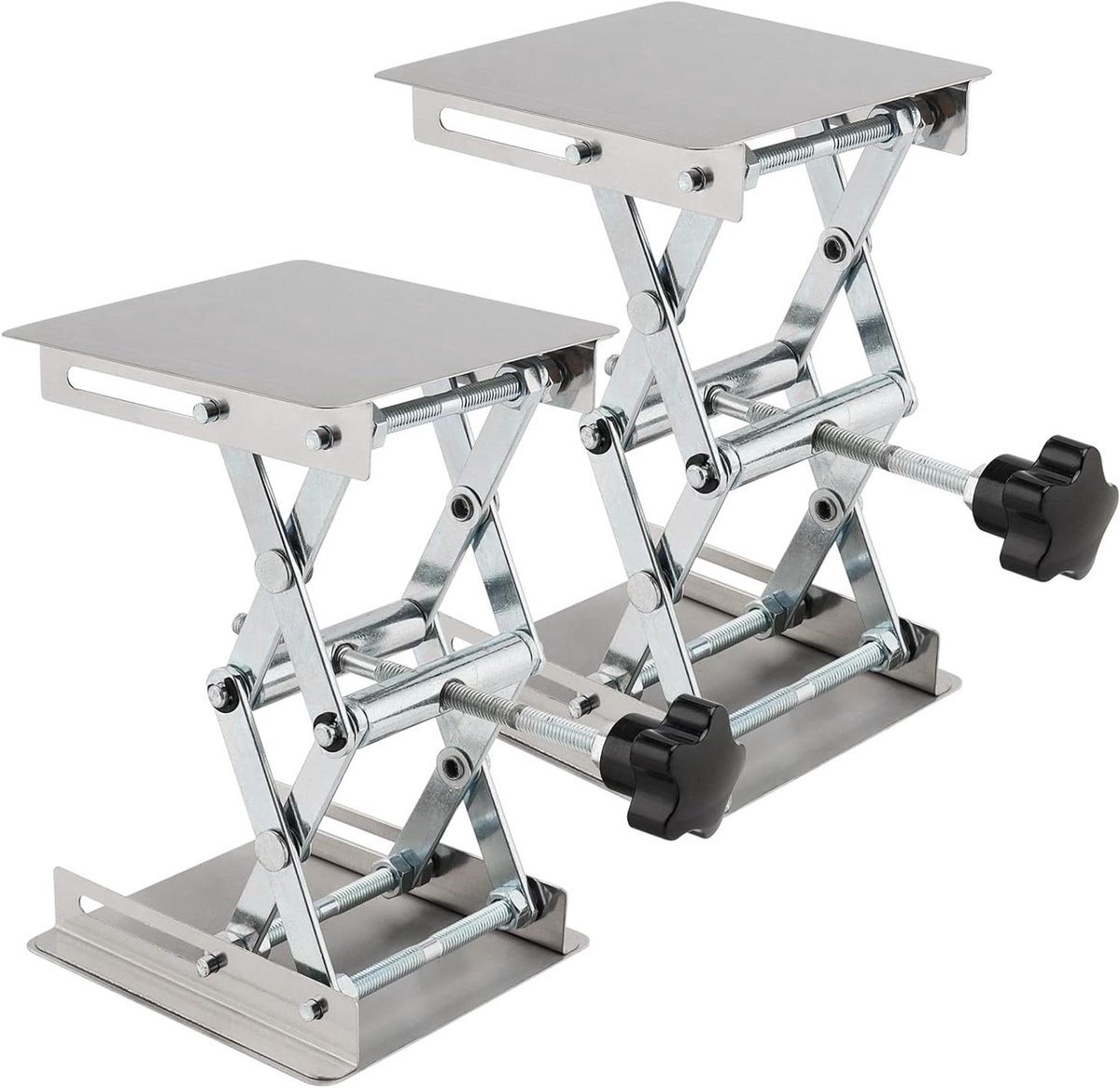 Schaarkrik Lab Tafel - Lab Lift Platform - Experimenten Ondersteunen - Roestvrij Staal Constructie - 10 x 10 cm - Zilver