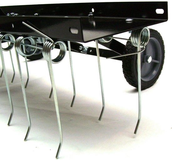XXL Verticuteerder Gazonkam - Gazonventilator Ontmosser - Gazon Onderhoud - Robuuste Metalen Constructie - 100 cm Werkbreedte - Zwart — afbeelding 4
