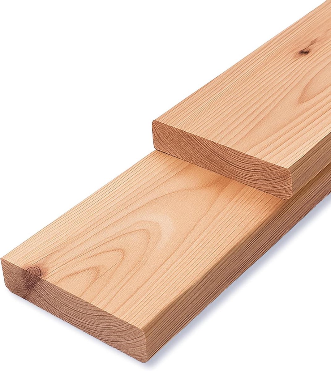 Gladde kantplank Lariks - Houten plank - Tuinprojecten Afwerken - 4-zijdig glad geschaafd - 60 cm - Bruin/Grijs