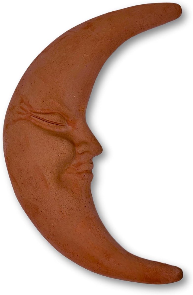 Maan wanddecoratie van terracotta, handgemaakt, voor meubels en woondecoratie, weerbestendig 30