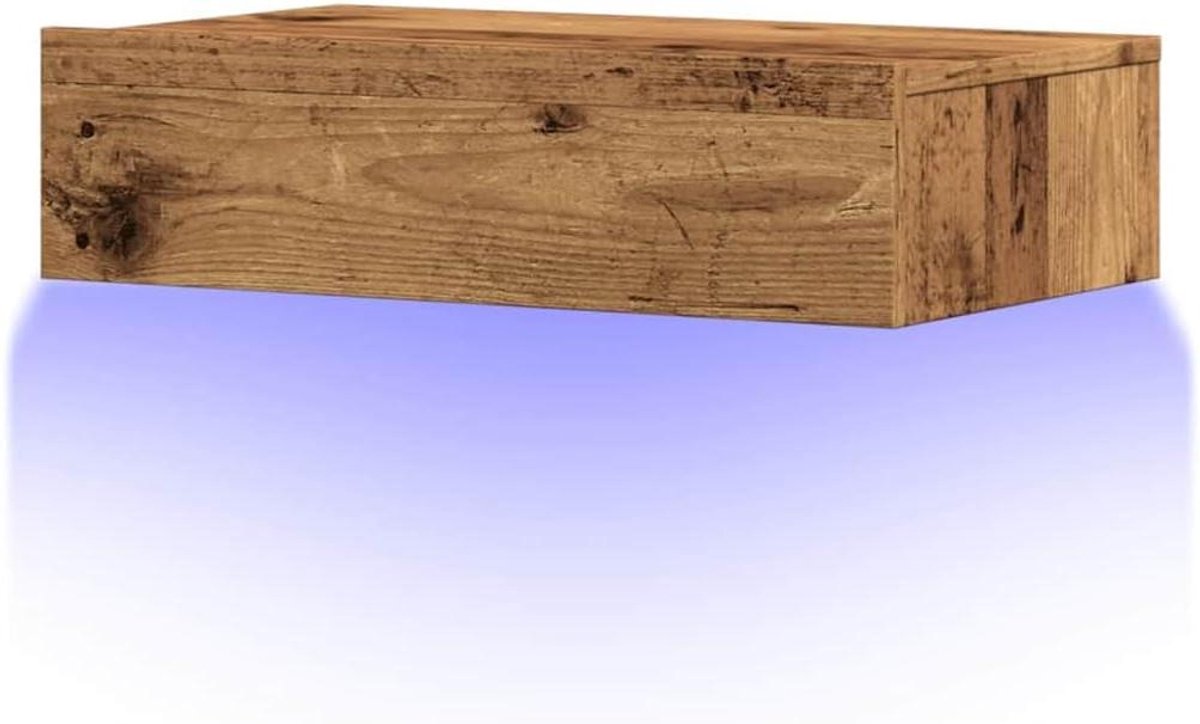 Tv-meubel met LED-verlichting - Tv-standaardkast mediakast - Entertainment organiseren - Muurmontage mogelijk - 60x35x155 cm - Oud houtkleurig