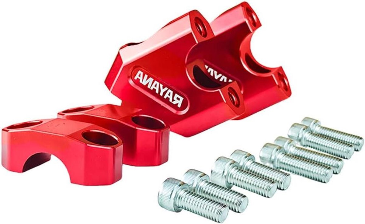 Stuurverhogers Motorfiets - Handvat Klem Riser - Comfortabeler Rijden - Universele Pasvorm 22mm - 1 Paar - Rood