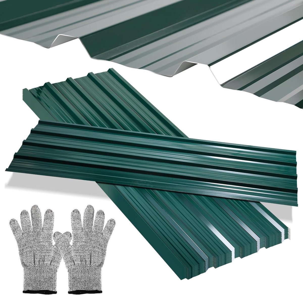 Trapeziumplaten - Golfplaten Dakplaten - Dakbedekking Bouw - Verzinkt Plaatstaal - 7 m² - Groen