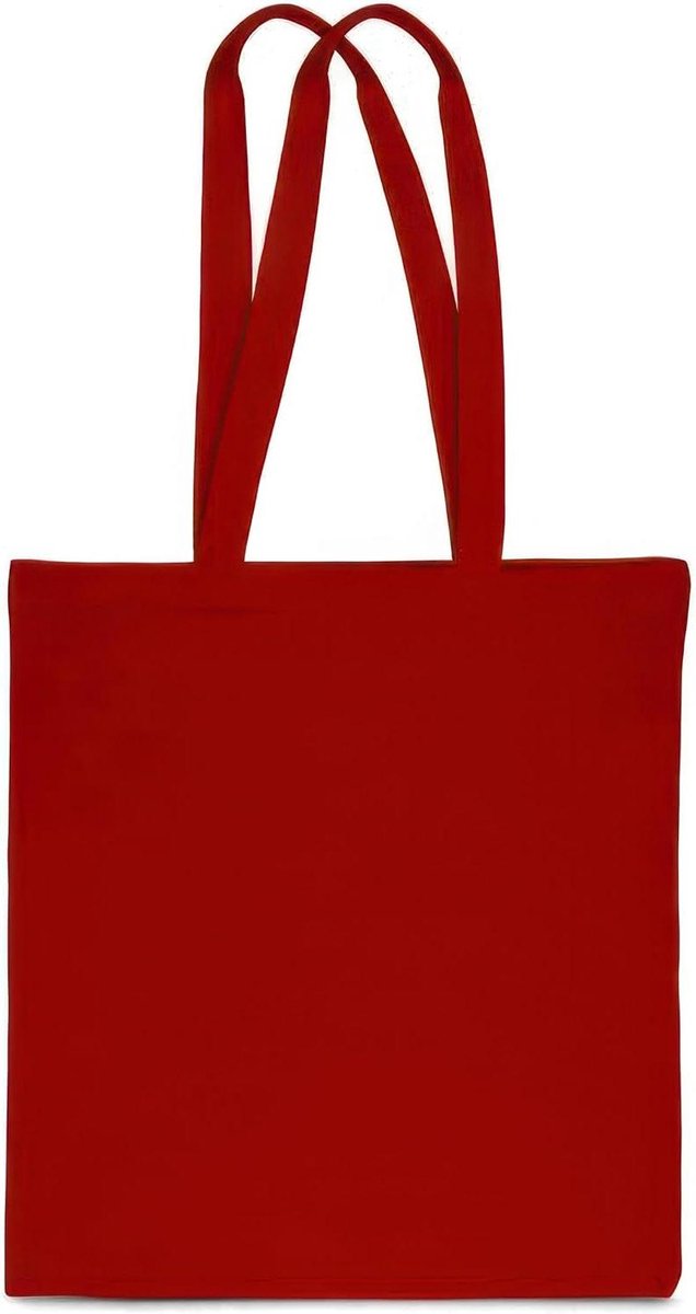 Katoenen Tas - Draagtas Boodschappentas - Hobby Knutselen - Met Lange Hengsels - 38 x 42 cm - Natuurlijk Beige