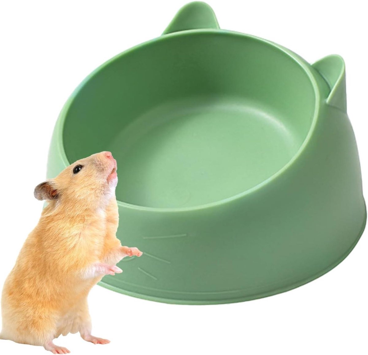 Voerbak Kleine Dieren - Voerbak Hamster - Veilig Voeren - Stabiel Anti-Omval - 13 x 6.8 cm - Groen