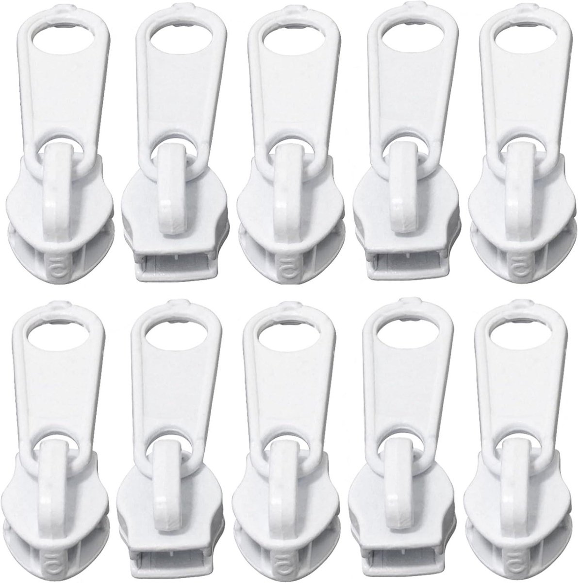 Rits Glijders - Schuivers Ritsen - Kleding Repareren - Niet-vergrendelend - Maat 5 - Wit