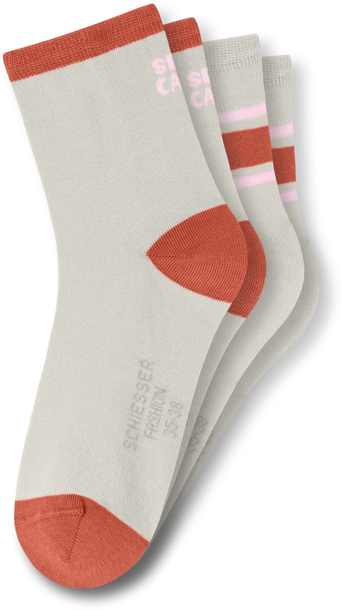 Schiesser dames quartersokken basic stripe grijs