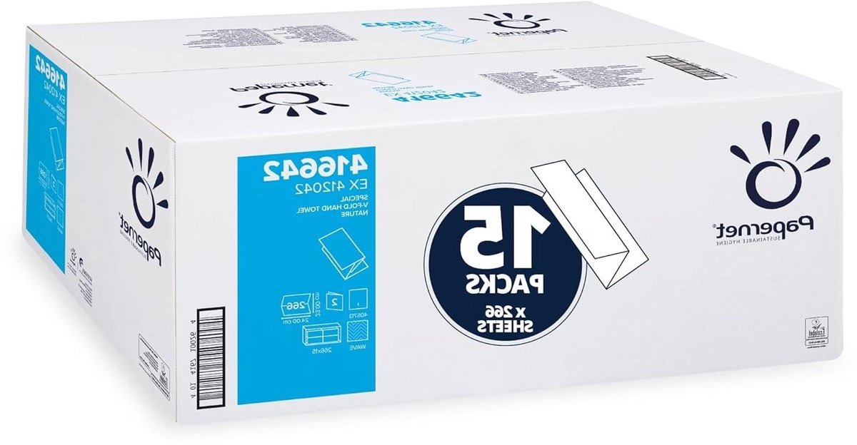 Papieren Handdoeken - Vouwdoeken - Hygiënisch Drogen - Ecolabel Gecertificeerd - 15 Verpakkingen - Wit